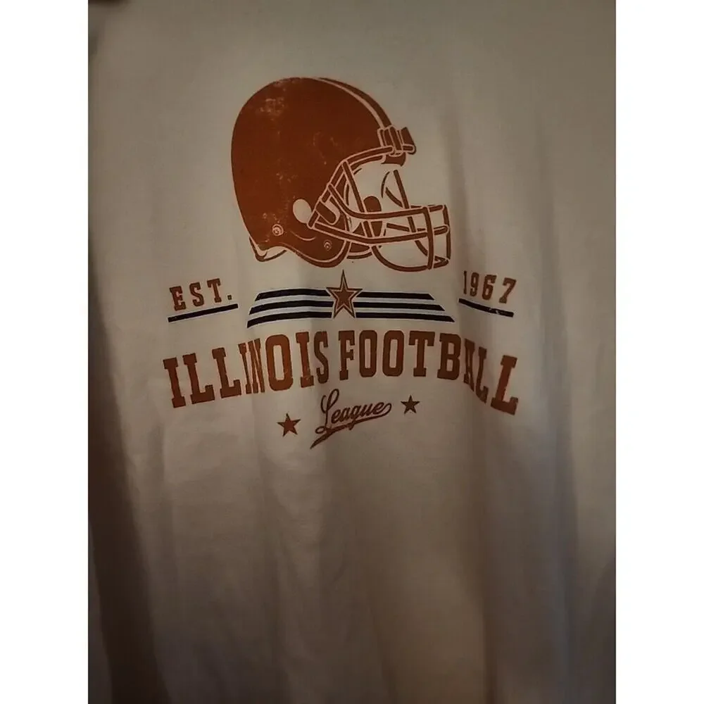 Mens NWT UNIV OF ILLINOIS FIGHTING ILLINI Soft Shirt XL Football A105 Comfy - Picture 1 of 6